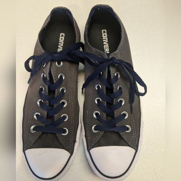 Converse All Stars gray & navy blue "double up" low top sneakers - 9 - Picture 5 of 8